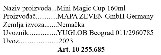 Nuk čaša za učenje Mini Magic Cup 255685 deklaracija
